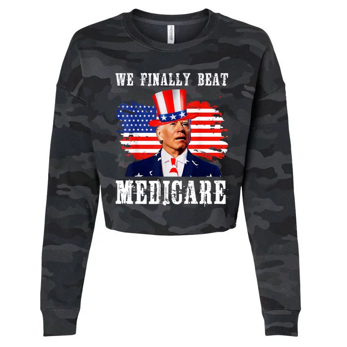 We Finally Beat Medicare Joe Biden Cropped Pullover Crew