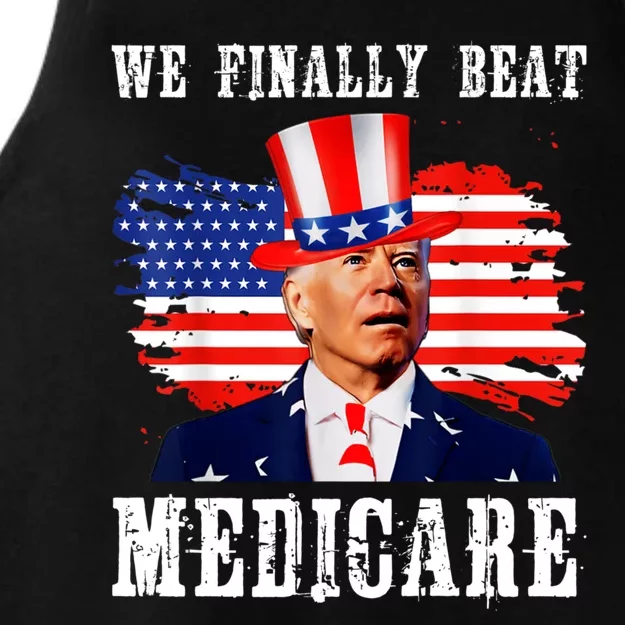 We Finally Beat Medicare Joe Biden Ladies Tri-Blend Wicking Tank