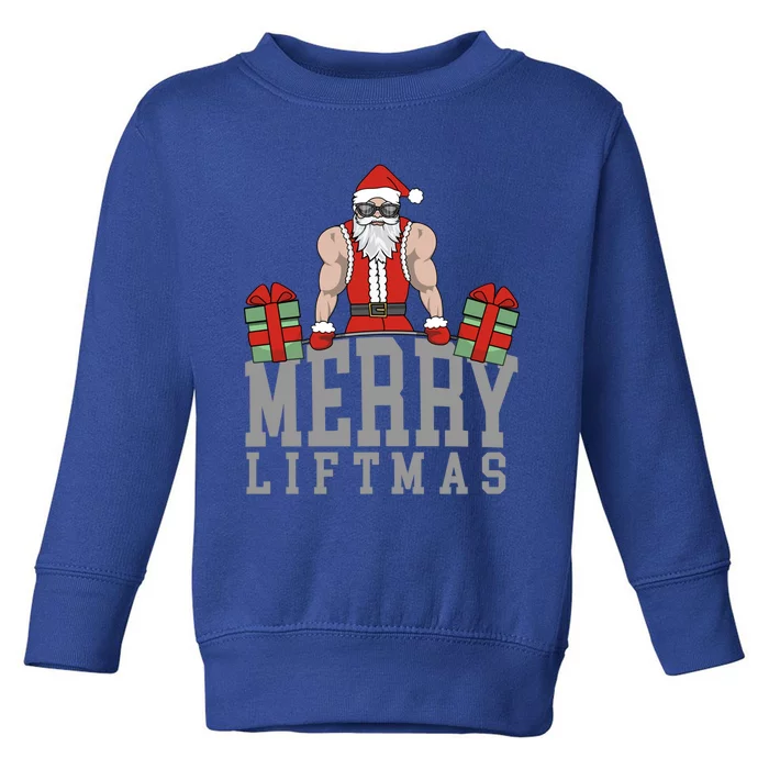 Workout Fitness Bodybuilding Christmas Merry Liftmas Great Gift Toddler Sweatshirt