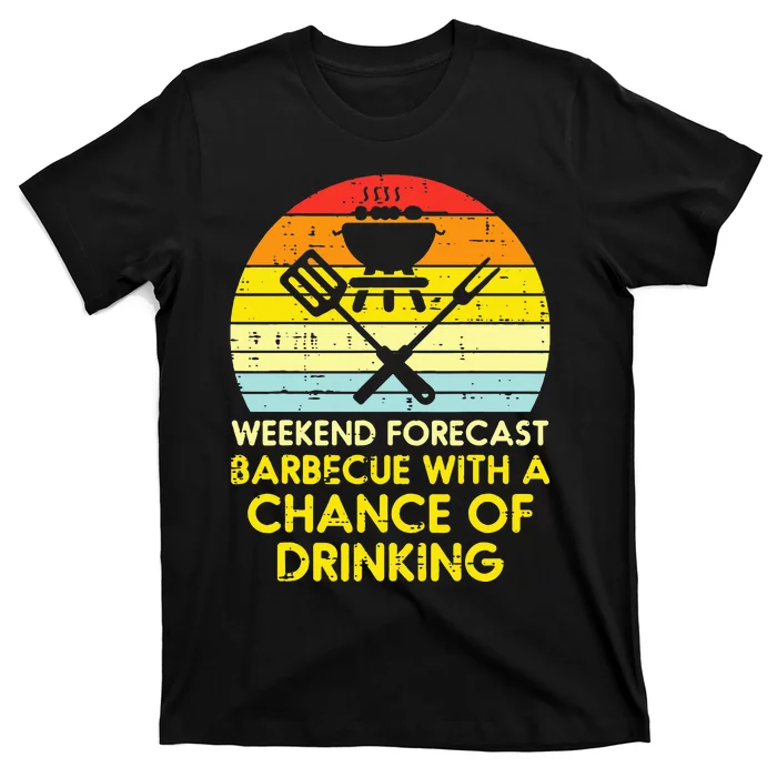 Weekend Forecast Barbecue Funny Bbq Grilling Dad T-Shirt