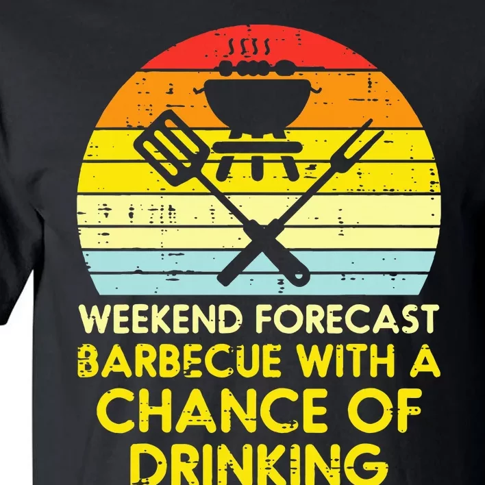 Weekend Forecast Barbecue Funny Bbq Grilling Dad Tall T-Shirt