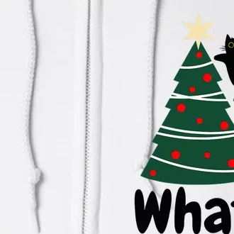 What Funny black cat jumping on the cozy Christmas tree Full Zip Hoodie