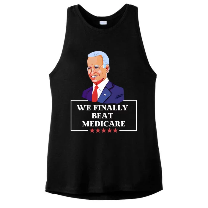 We Finally Beat Medicare Funny Anti Biden Ladies Tri-Blend Wicking Tank