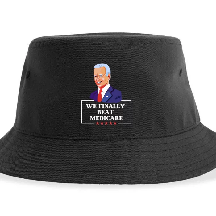 We Finally Beat Medicare Funny Anti Biden Sustainable Bucket Hat