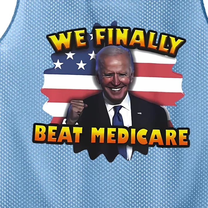 We Finally Beat Medicare Joe Biden Trump Political Debate Mesh Reversible Basketball Jersey Tank