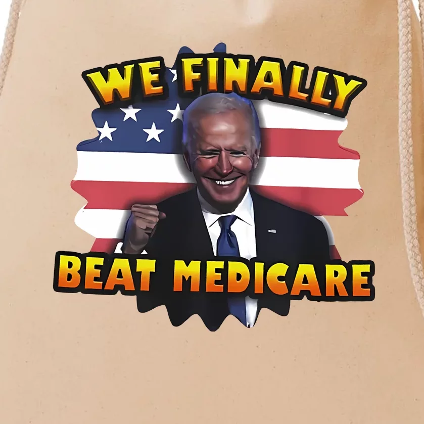 We Finally Beat Medicare Joe Biden Trump Political Debate Drawstring Bag