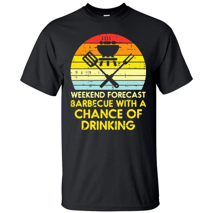 Weekend Forecast Barbecue Funny Bbq Grilling Dad Tall T-Shirt