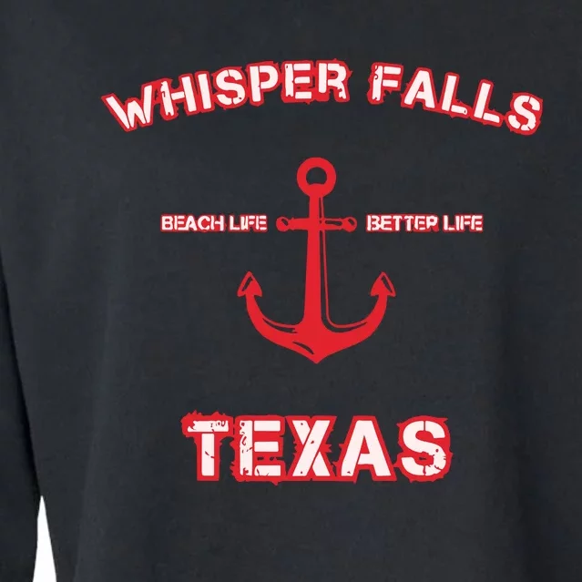 Whisper Falls Beach Life Better Life Texas Cropped Pullover Crew