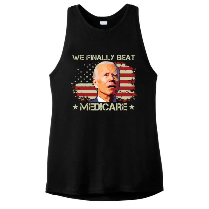 We Finally Beat Medicare Ladies Tri-Blend Wicking Tank