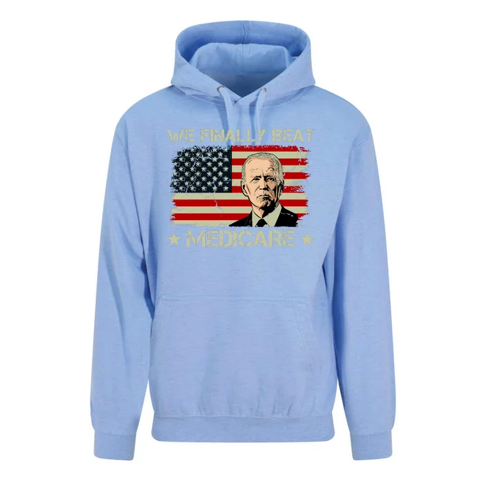 We Finally Beat Medicare Funny Anti Biden Unisex Surf Hoodie