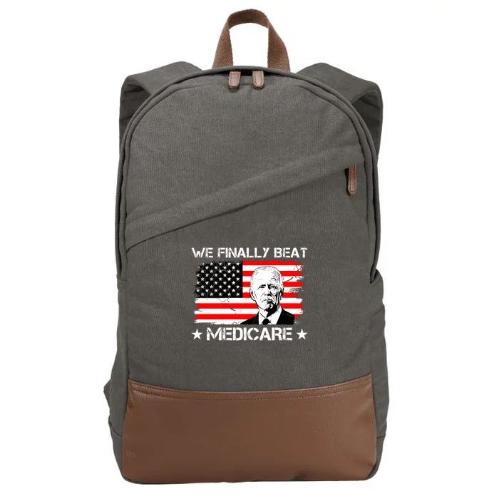 We Finally Beat Medicare Funny Anti Biden Cotton Canvas Backpack