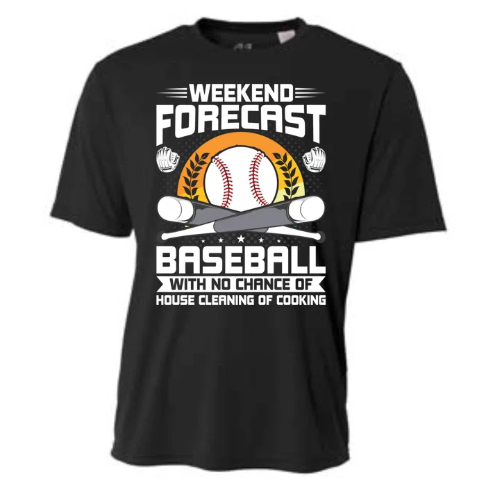 Weekend Forecast Baseball Lover Gift Cooling Performance Crew T-Shirt