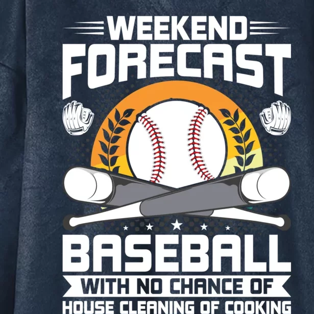 Weekend Forecast Baseball Lover Gift Hooded Wearable Blanket