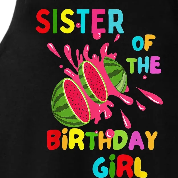 Watermelon Family Baby Melon Sister of the Birthday Ladies Tri-Blend Wicking Tank