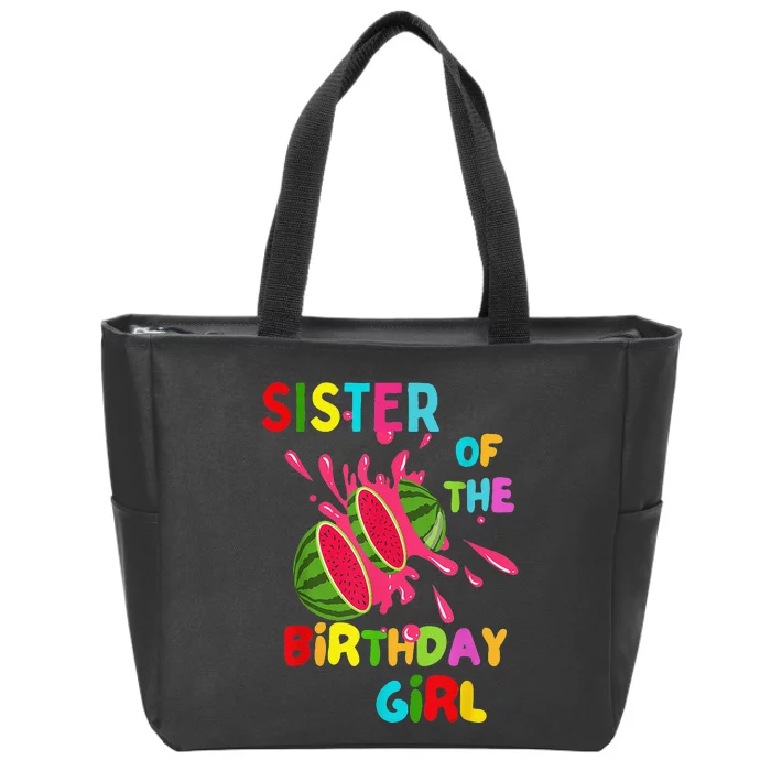 Watermelon Family Baby Melon Sister of the Birthday Zip Tote Bag