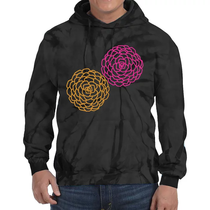 Wo Full Bloom V-Neck Tie Dye Hoodie