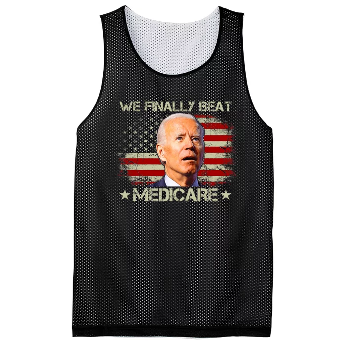 We Finally Beat Medicare Funny Joe Biden Mesh Reversible Basketball Jersey Tank