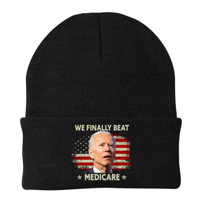 We Finally Beat Medicare Funny Biden Knit Cap Winter Beanie