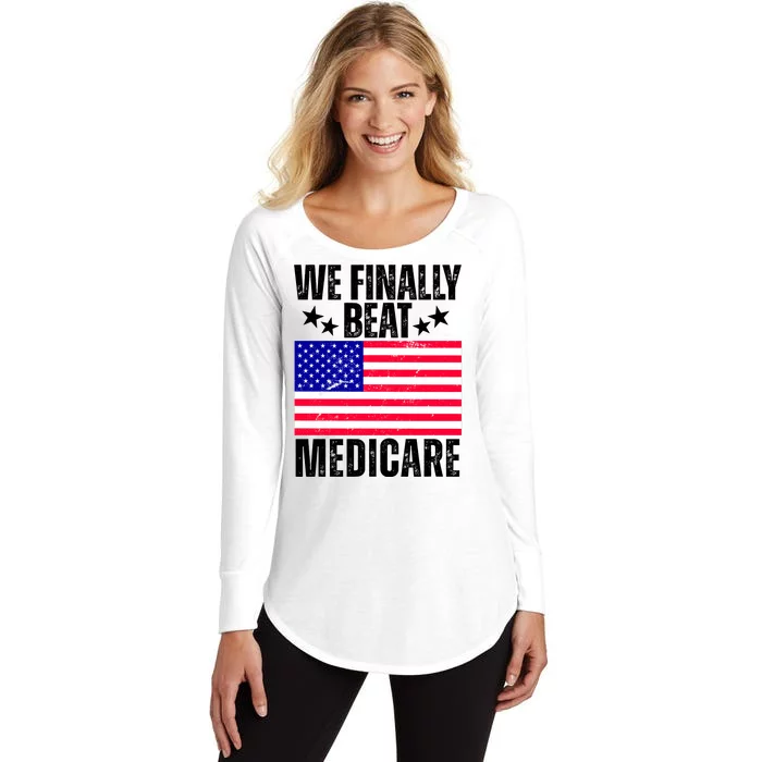 We Finally Beat Medicare Funny Politics 2024 Election Women's Perfect Tri Tunic Long Sleeve Shirt