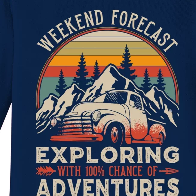 Weekend Forecast: Camping 100% Chance Adventure Explorers Gift Baby Long Sleeve Bodysuit