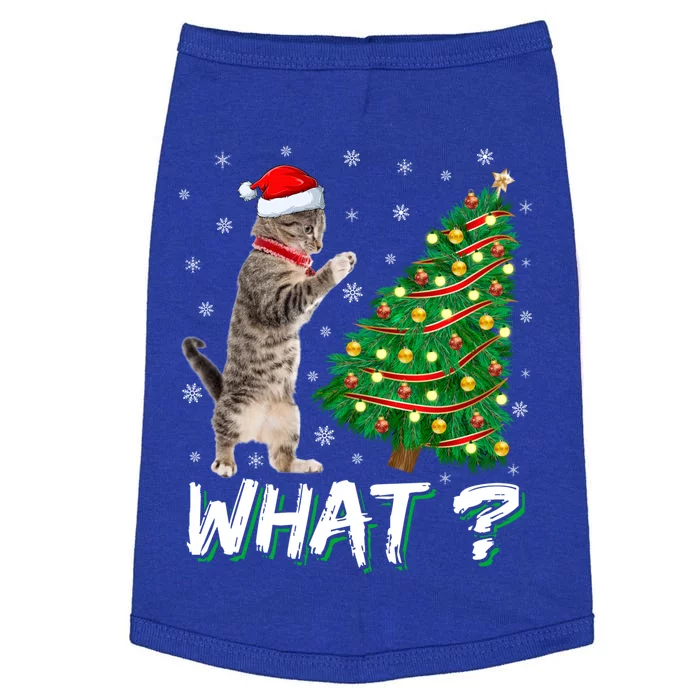 What Funny Cat Pushing Christmas Tree Over Cat Xmas Gift Doggie Tank