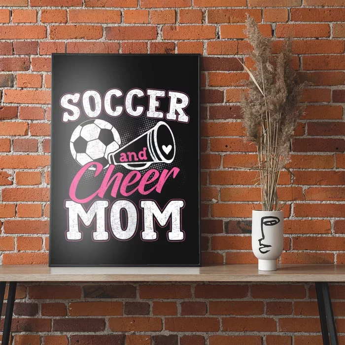 Womens Funny Cheerleading Mom Soccer And Cheer Mom Poster