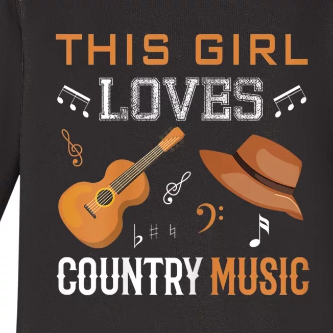 Womens Funny Cowgirl Hat Country Music Lover Women Baby Long Sleeve Bodysuit