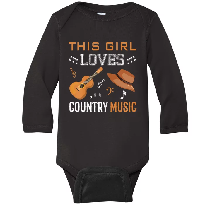 Womens Funny Cowgirl Hat Country Music Lover Women Baby Long Sleeve Bodysuit