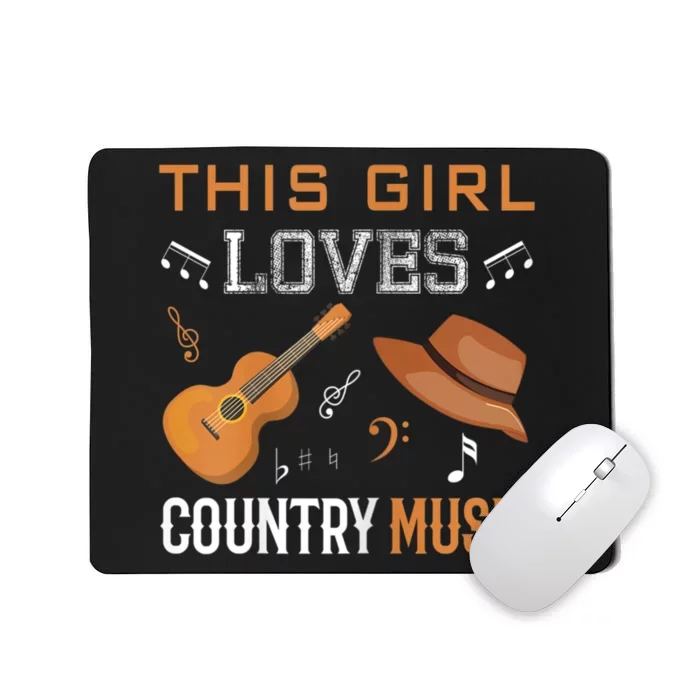 Womens Funny Cowgirl Hat Country Music Lover Women Mousepad