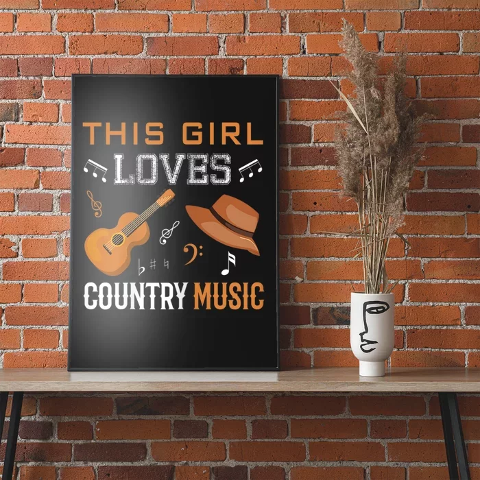 Womens Funny Cowgirl Hat Country Music Lover Women Poster