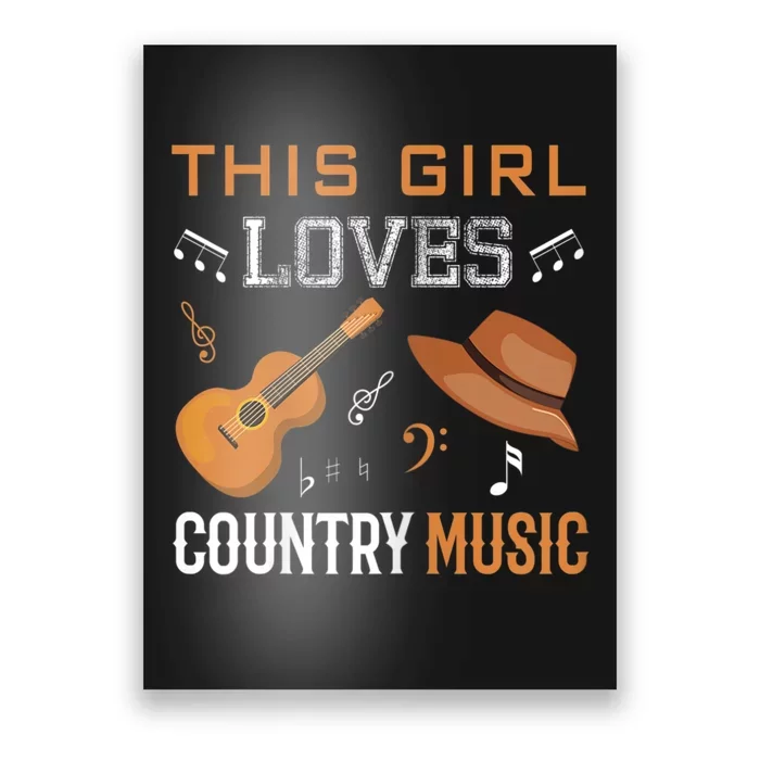 Womens Funny Cowgirl Hat Country Music Lover Women Poster