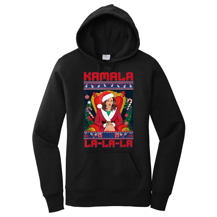 Women Funny Christmas Comma La Kamala Harris 2024 Xmas Gift Women's Pullover Hoodie