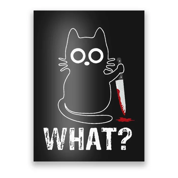 What Funny Cat With Knife Poster