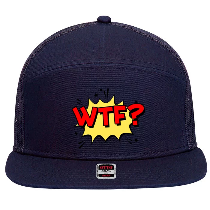 Wtf Funny Comic Book Wtf Gift 7 Panel Mesh Trucker Snapback Hat