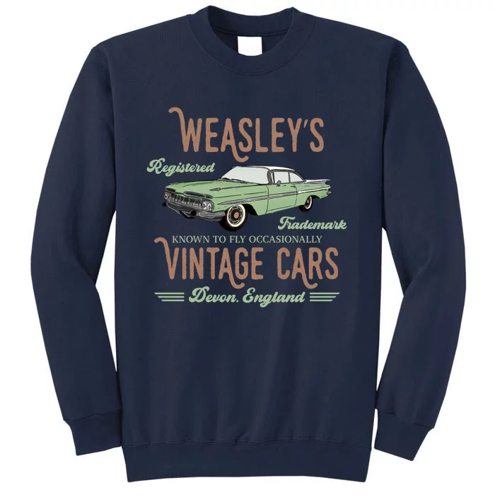 Wizard Flying Car Vintage Flying Cars Wizard Weasley Registered Tall Sweatshirt