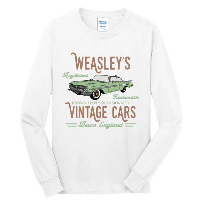 Wizard Flying Car Vintage Flying Cars Wizard Weasley Registered Tall Long Sleeve T-Shirt