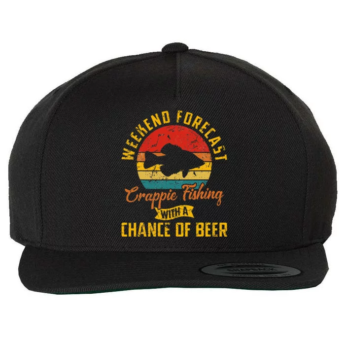 Weekend Forecast Crappie Fishing With A Chance Of Beer Wool Snapback Cap