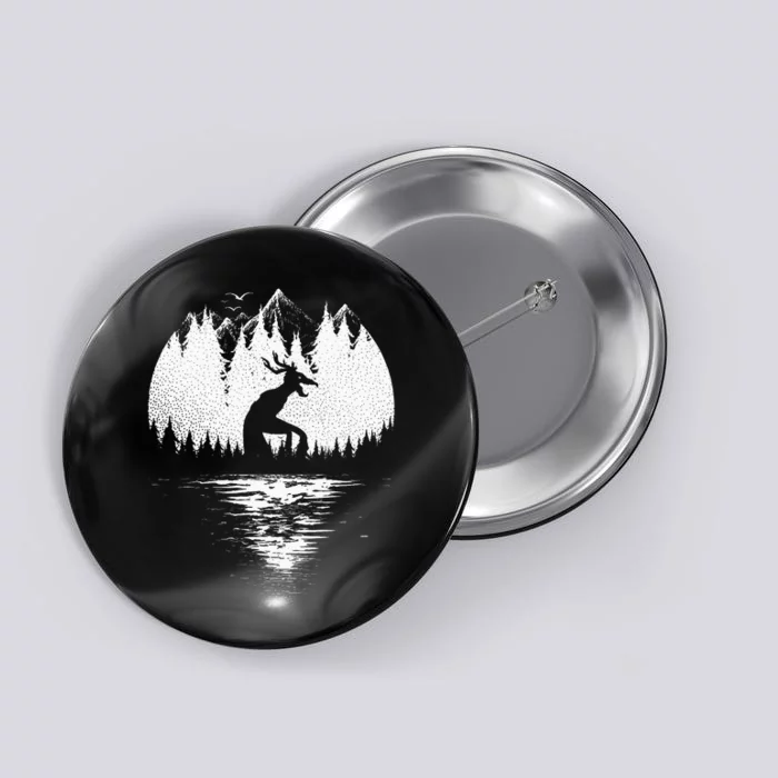 Wendigo Folklore Cryptozoology Button