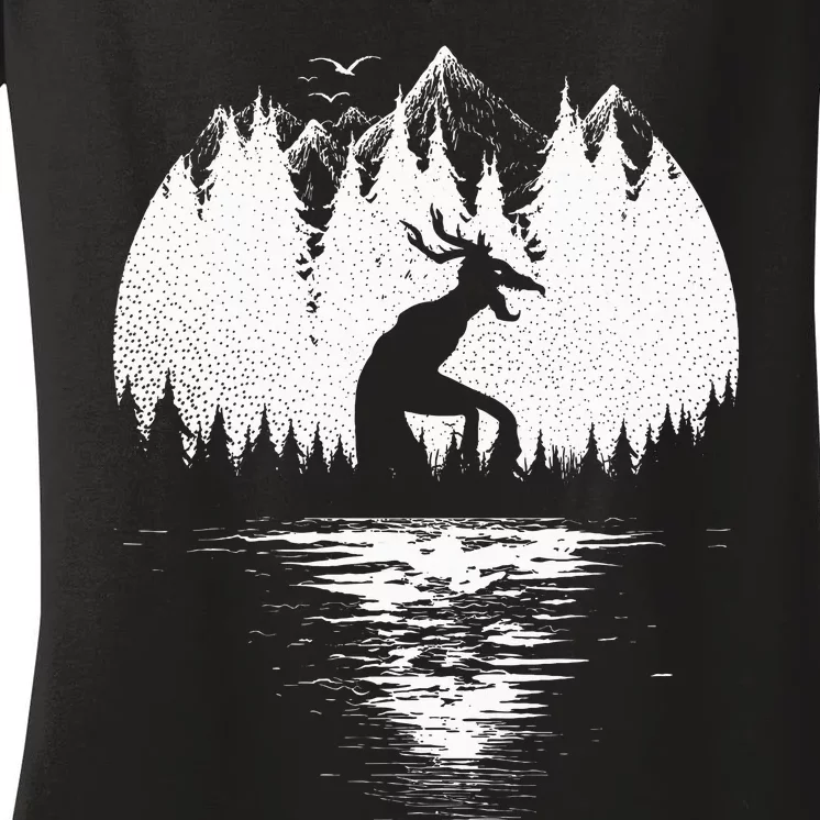 Wendigo Folklore Cryptozoology Women's V-Neck T-Shirt