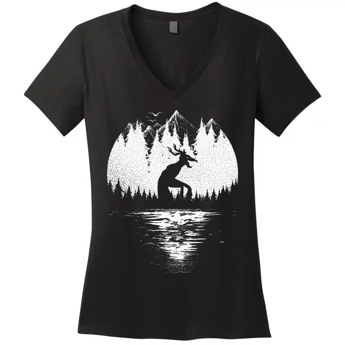 Wendigo Folklore Cryptozoology Women's V-Neck T-Shirt