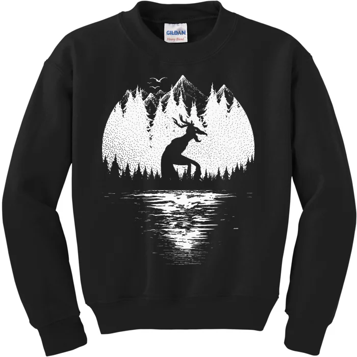 Wendigo Folklore Cryptozoology Kids Sweatshirt