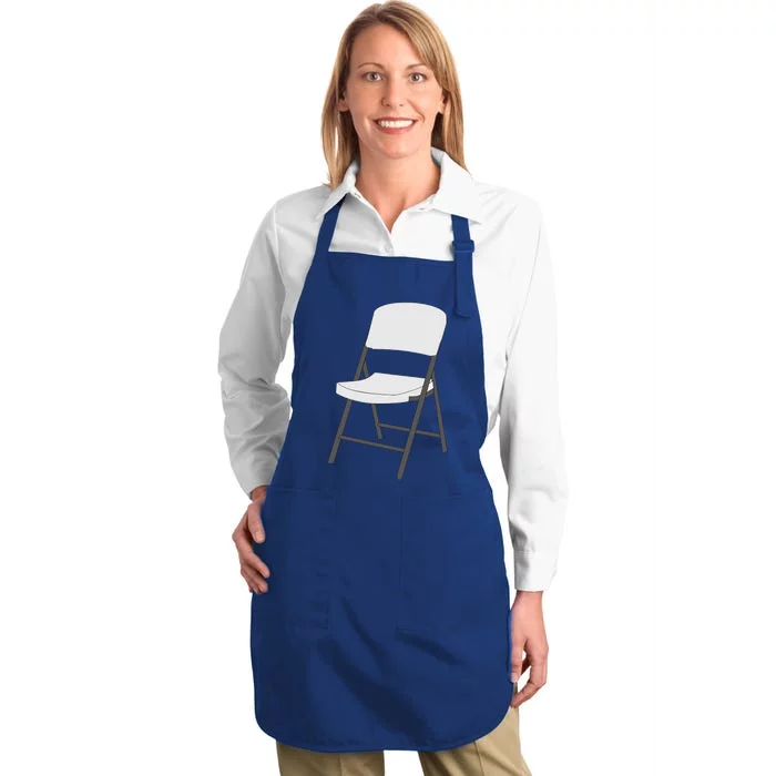 White Folding Chair Full-Length Apron With Pocket