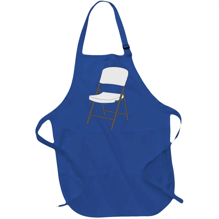 White Folding Chair Full-Length Apron With Pocket