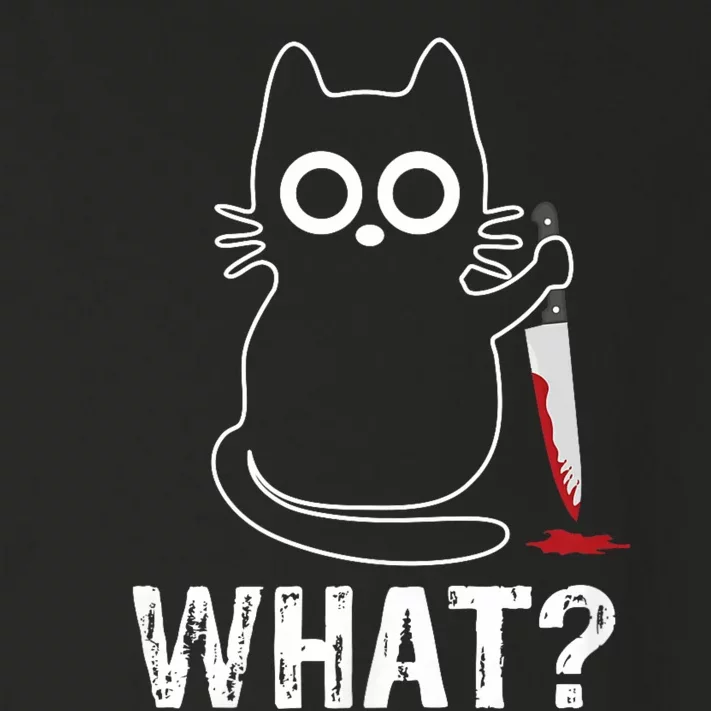 What? Funny Cat With Knife Graphic Design Toddler Long Sleeve Shirt