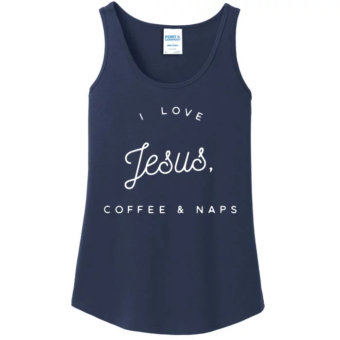 Womens Funny Christian I Love Jesus Coffee Naps Ladies Essential Tank