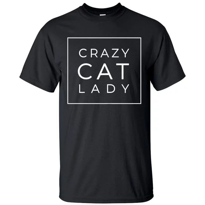 Wo Funny Crazy Cat Lady Gift, Cute Cat Lover Cozy Tall T-Shirt