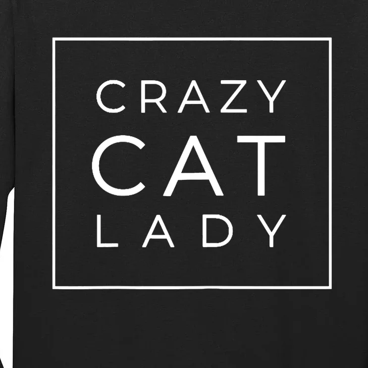 Wo Funny Crazy Cat Lady Gift, Cute Cat Lover Cozy Tall Long Sleeve T-Shirt