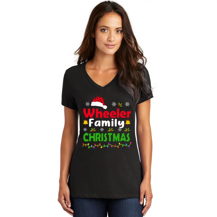 Wheeler Family Christmas Matching Funny Xmas Women's V-Neck T-Shirt