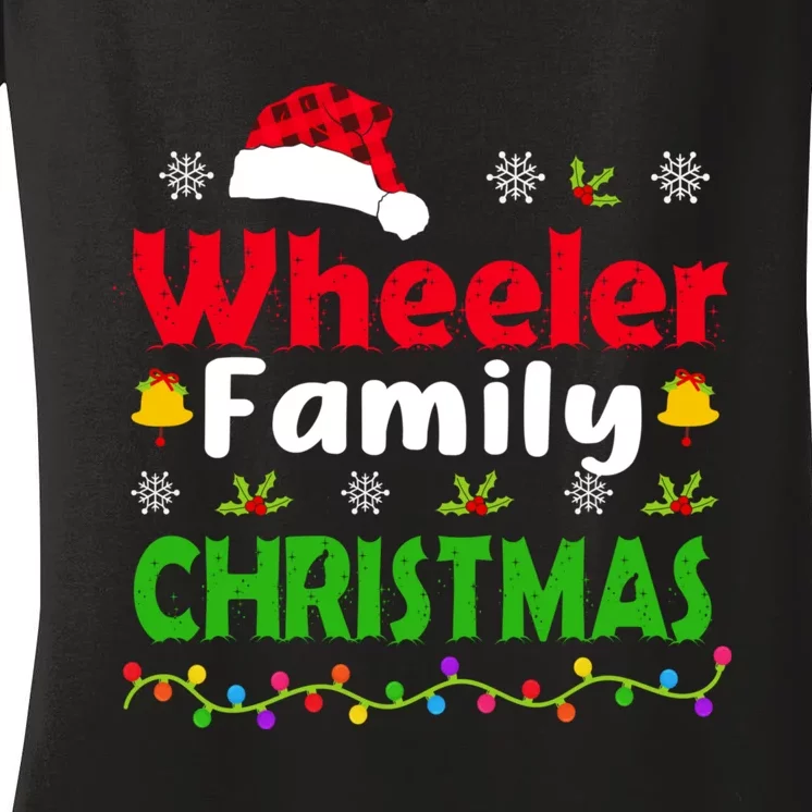 Wheeler Family Christmas Matching Funny Xmas Women's V-Neck T-Shirt