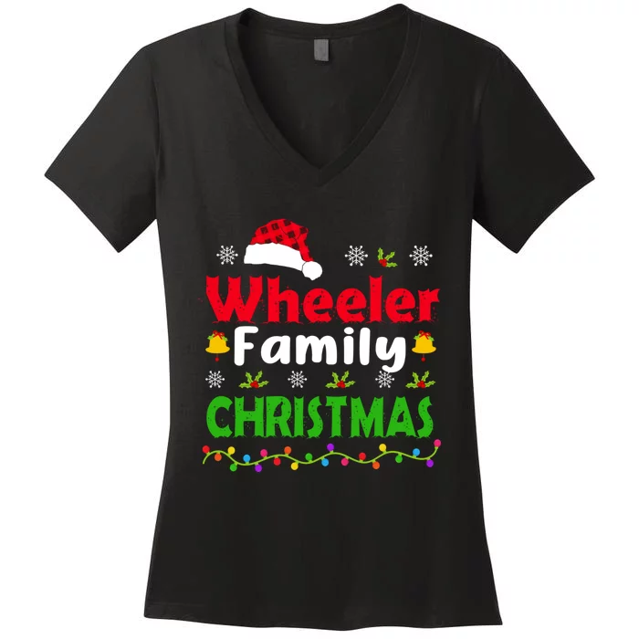 Wheeler Family Christmas Matching Funny Xmas Women's V-Neck T-Shirt